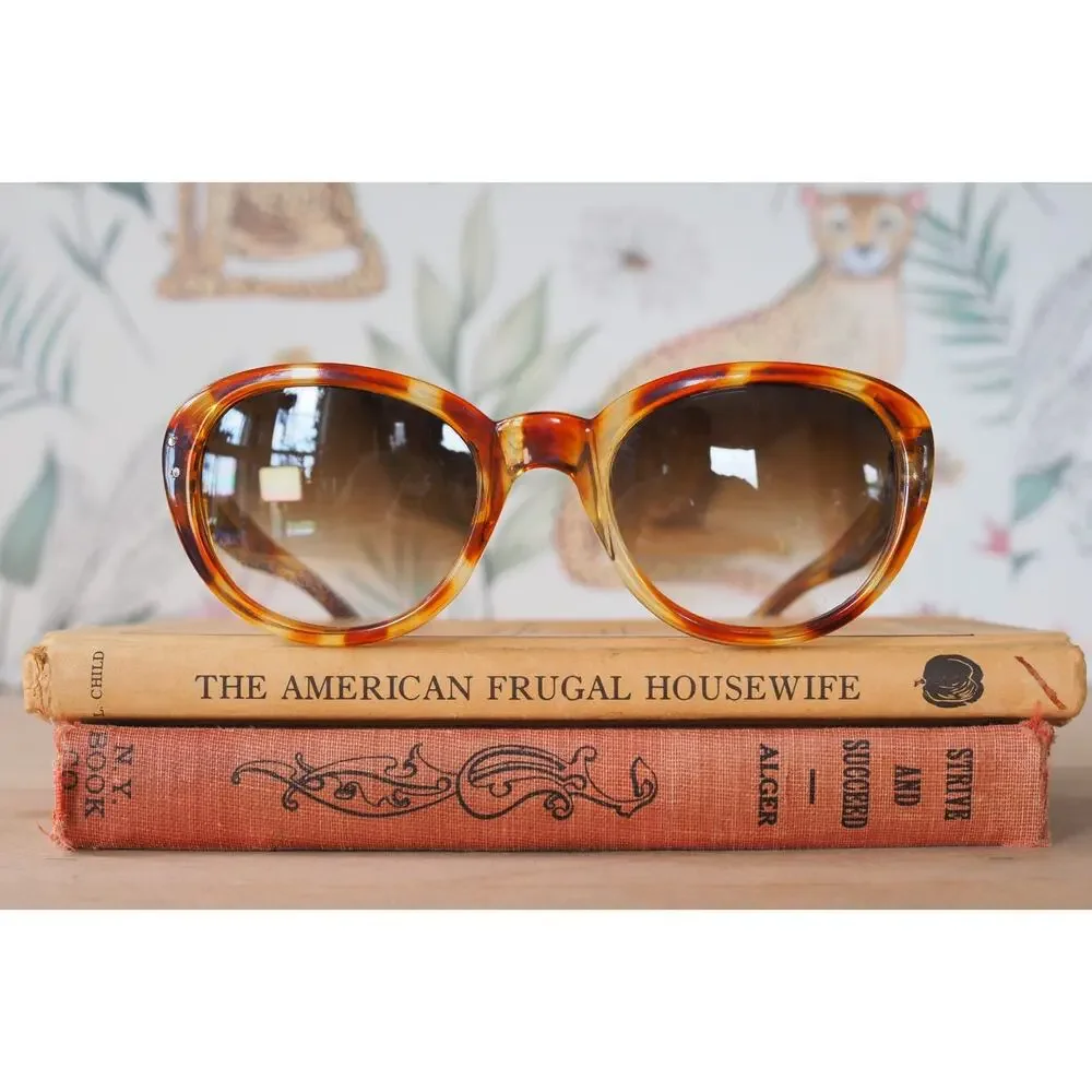 Vintage 1960s Mod Sunglasses Made in Italy Multicolor Thick Frame MCM Retro NOS